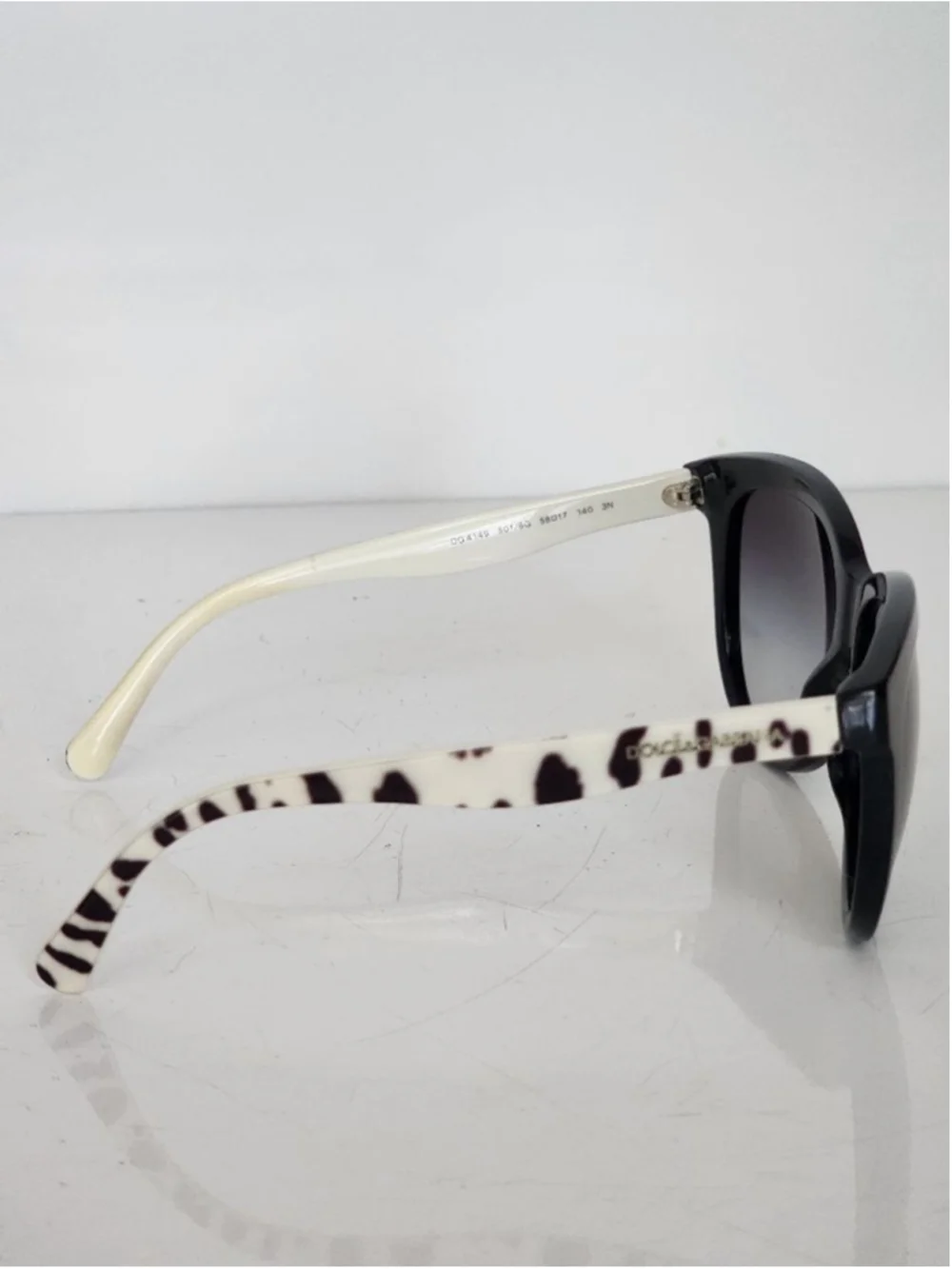 DOLCE‎ & GABBANA Cat Eye Leopard Gradient Black White DG 4149 Sunglasses 58 mm